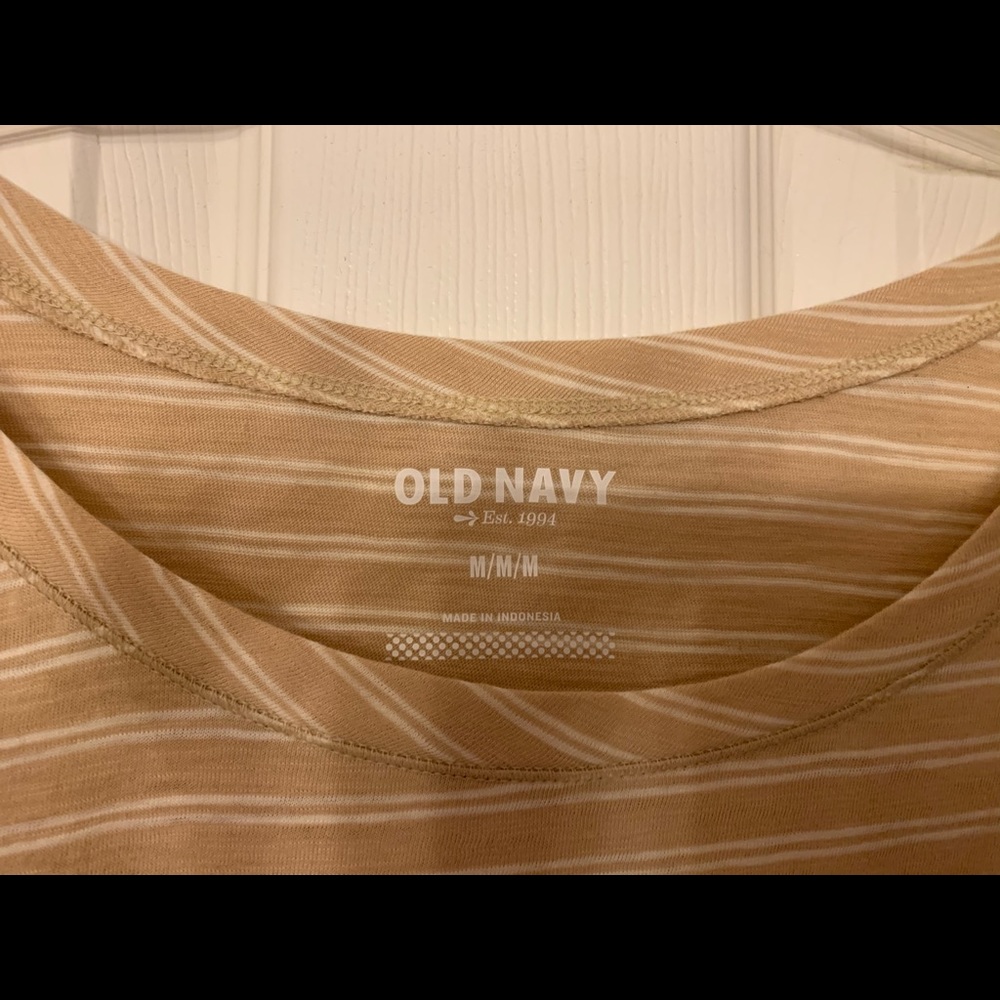 Tan & cream 3/4 length sleeve top - Picture 2 of 3